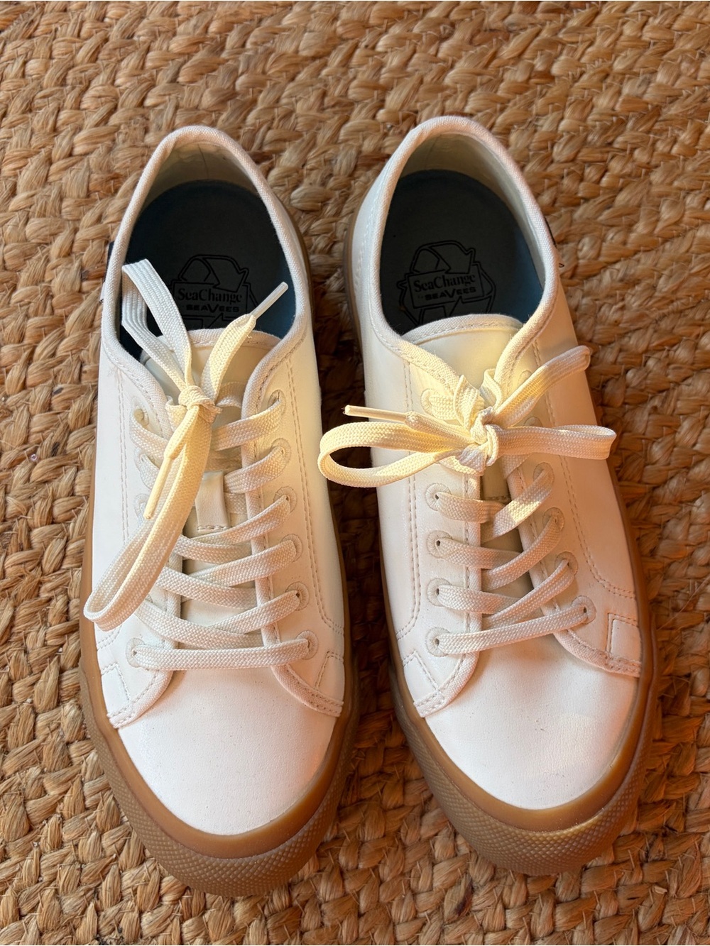 Seavees sea change white leather sneakers